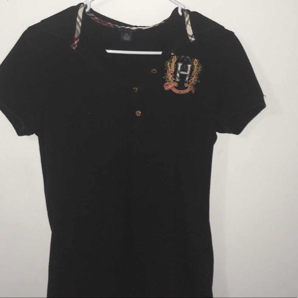 black collared shirt